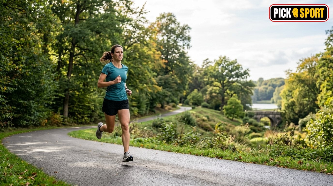 Marathon: Regeln, Technik und Training verständlich erklärt Läufer bei der Marathon-Vorbereitung auf einer Laufstrecke im Grünen für ein professionelles Training.