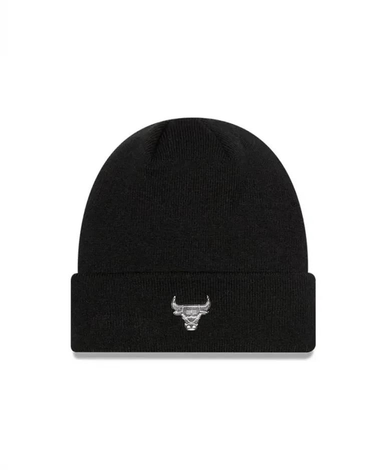 UNISEX BEANIE METALLIC BADGE CUFF CHIBUL BLK (60284987-001)