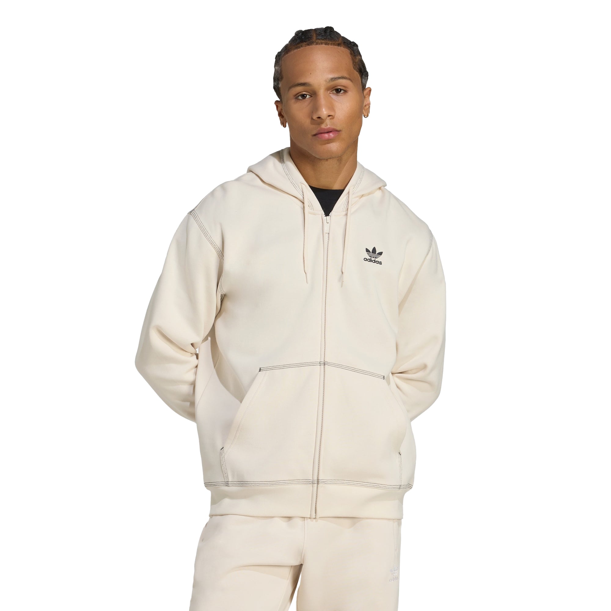 MĘSKA BLUZA Z KAPTUREM NA ZAMEK ESSENTIALS FZHD (JW0968)