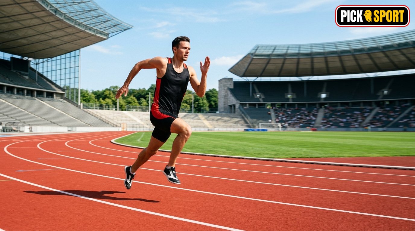 Mittelstreckenlauf: Regeln, Technik und Training verständlich erklärt Läufer auf der Tartanbahn beim Mittelstreckenlauf: Tipps zu Technik und Training