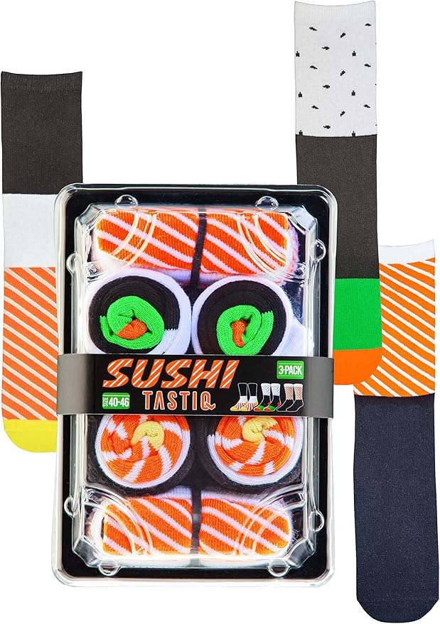 UNISEX SUSHI SOCKS 3-PACK (CSX3SUS) UNISEX SUSHI SOCKS 3-PACK (CSX3SUS)