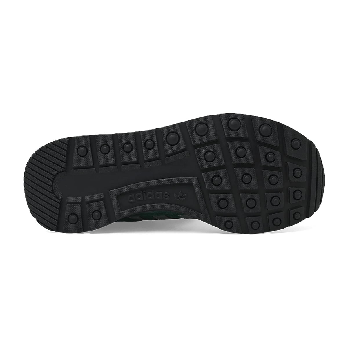 ADIDAS ZX 500 RS KI9813 – schwarze profilierte Gummilaufsohle auf weißem Hintergrund