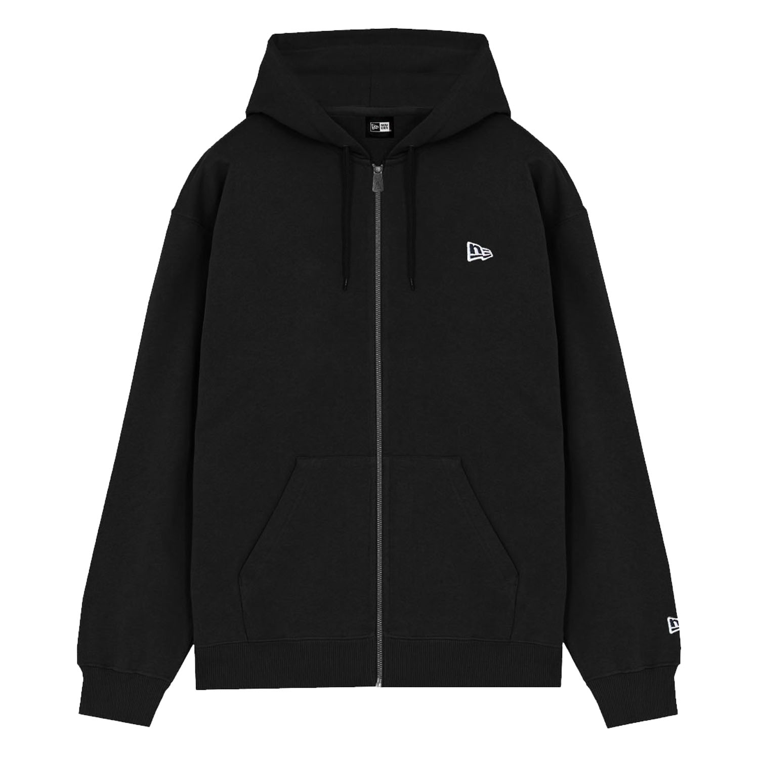 MĘSKA BLUZA Z KAPTUREM NA ZAMEK NE ESSENTIALS FZ HOODY NEWERA CZARNA (60752365)